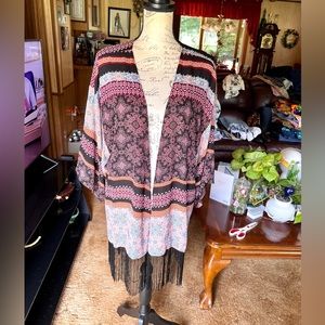 NWT Cato Sami & Jo plus size long fringe duster